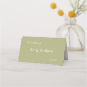 Carte De Placement Sage Green & Soft Yellow Botanical Wedding (Dos)