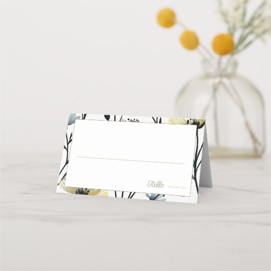 Carte De Placement Sage Green & Soft Yellow Botanical Wedding (Devant)