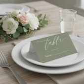 Carte De Placement Sage Green Wedding Place Card with Elegant Script