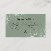Carte De Placement Sage Green Wedding Place Cards | Elegant Greenery (Dos)
