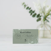 Carte De Placement Sage Green Wedding Place Cards | Elegant Greenery (Debout devant)