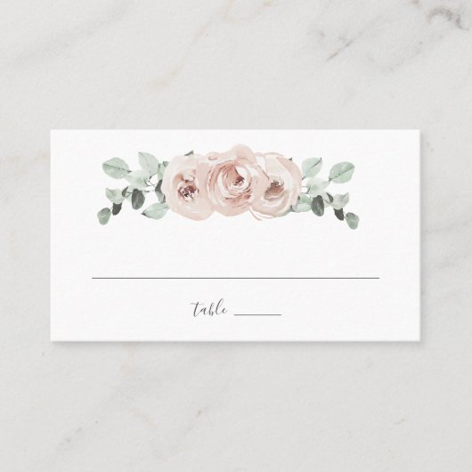 Carte De Placement Sage Greenery rose Dusty Rose Floral Mariage (Devant)