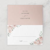 Carte De Placement Sage Greenery Rose Floral Dusty Rose Mariage (Extérieur déplié)