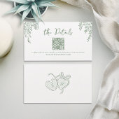Carte De Placement Sage Hand Drawn Whimsical Wedding QR code Details