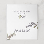 Carte De Placement Sage & Mauve, Botanique | Étiquette alimentaire Ma (Extérieur déplié)