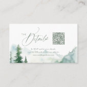 Carte De Placement Sage Mountain Forest Rustic QR code Details (Devant)