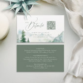 Carte De Placement Sage Mountain Forest Rustic QR code Details