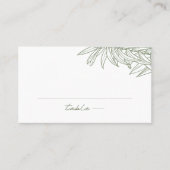 Carte De Placement Sage Vert Simple Main Tirée Botanique Plat (Devant)