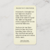 Carte De Placement Saint Christopher Jésus Prière religieuse catholiq (Dos)