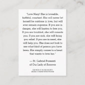 Carte De Placement Saint Gabriel Possenti Religieux Catholique Saint (Dos)