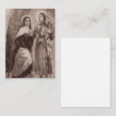 Carte De Placement Saint Thérèse de Lisieux Joan d'Arc Saints catholi (Devant / Derrière)