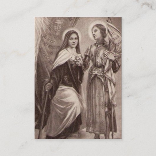 Carte De Placement Saint Thérèse de Lisieux Joan d'Arc Saints catholi (Devant)