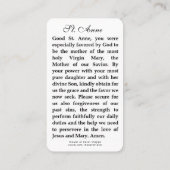 Carte De Placement Sainte Anne avec la Sainte Vierge Marie Prière Jés (Dos)