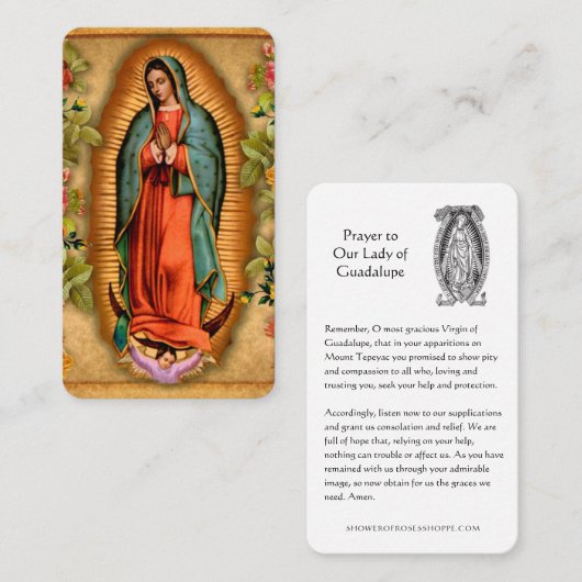 Carte De Placement Sainte-Dame de Guadalupe (Devant / Derrière)