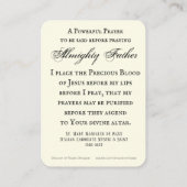 Carte De Placement Sainte Marie Magdalene De Pazzi Prière catholique (Dos)