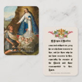 Carte De Placement Sainte Vierge Marie Ocotlan Prière catholique (Devant / Derrière)