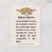 Carte De Placement Sainte Vierge Marie Ocotlan Prière catholique (Dos)
