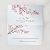 Carte De Placement Sakura Japonaise Fleur de cerisier Mariage asiatiq (Extérieur déplié)