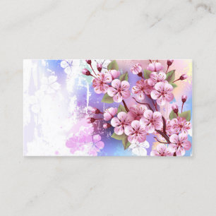 Carte De Placement Sakura rose sur la peinture Arrière - plan
