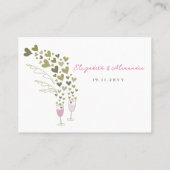 Carte De Placement Salades De Champagne Rose Et Coeurs D'Or Mariage C (Dos)