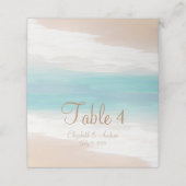 Carte De Placement Sandy Beach Mariage de bord de mer Carte Place (Extérieur déplié)