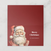 Carte De Placement Santa Claus Retro Christmas (Extérieur déplié)