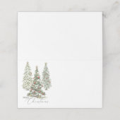 Carte De Placement Sapins de Noël couverts de neige (Extérieur déplié)