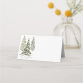 Carte De Placement Sapins de Noël couverts de neige (Devant)
