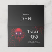 Carte De Placement Scary Rouge floral foncé moody gothique crâne Hall (Extérieur déplié)