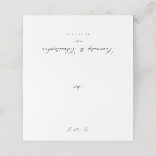Carte De Placement Script classique élégant Mariage simple (Extérieur déplié)