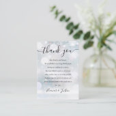 Carte De Placement Script de flocons de neige d'hiver Mariage Merci (Debout devant)