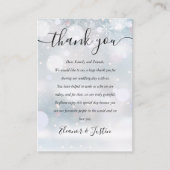 Carte De Placement Script de flocons de neige d'hiver Mariage Merci (Devant)