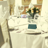 Carte De Placement Script Et Photo Or Élégants | Mariage vert