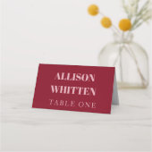 Carte De Placement Script manuscrit rose et rouge Mariage personnalis (Devant)
