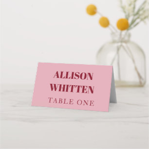 Carte De Placement Script manuscrit rose et rouge Mariage personnalis
