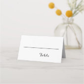 Carte De Placement Script minimal élégant noir Noms blancs Mariage (Dos)