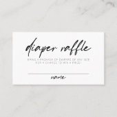 Carte De Placement Script moderne Boho Minimal Diaper Raffle (Devant)
