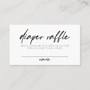 Carte De Placement Script moderne Boho Minimal Diaper Raffle