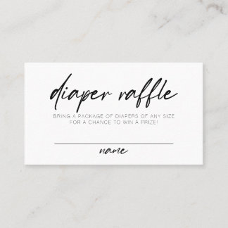 Carte De Placement Script moderne Boho Minimal Diaper Raffle