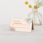 Carte De Placement Script moderne Earthy Brown Floral Mariage (Devant)