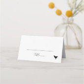 Carte De Placement Script moderne Poulet Option repas Mariage plié (Devant)