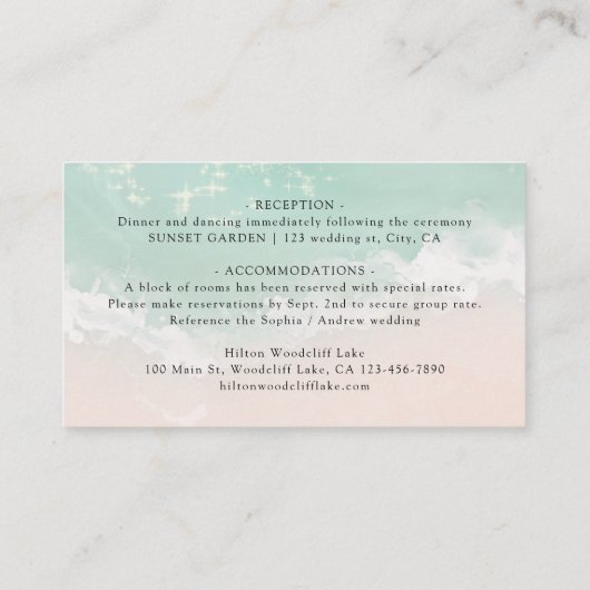 Carte De Placement Script moderne Sand Hearts Beach Détails de mariag (Dos)