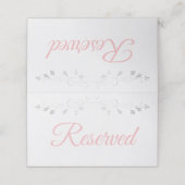 Carte De Placement Script rose avec Mariage de bordure en argent rése (Extérieur déplié)