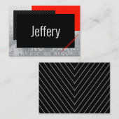 Carte De Placement Script simple, noir, gris, bande blanche (Devant / Derrière)