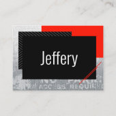 Carte De Placement Script simple, noir, gris, bande blanche (Devant)