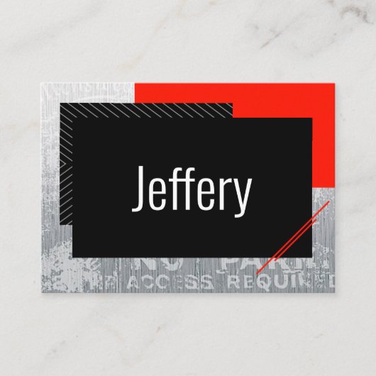 Carte De Placement Script simple, noir, gris, bande blanche (Devant)