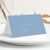 Carte De Placement Script Whimsical | Bleu Duché plié