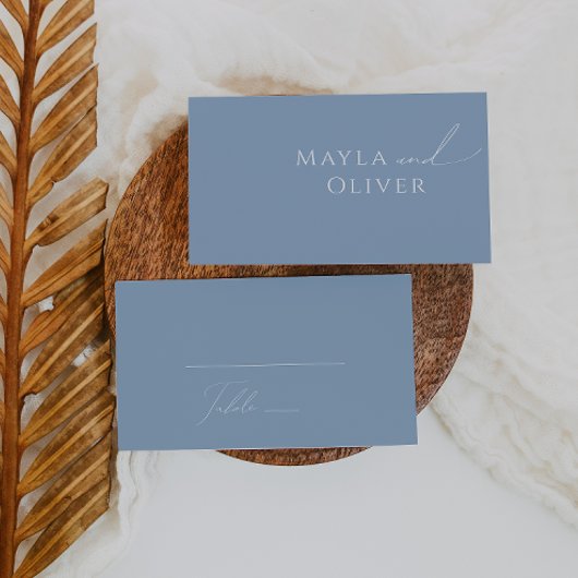 Carte De Placement Script Whimsical | Dusty Blue Flat Mariage
