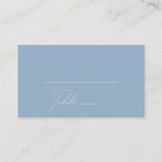 Carte De Placement Script Whimsical | Dusty Blue Flat Mariage (Devant)