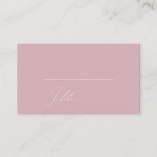 Carte De Placement Script Whimsical | Dusty Rose Mariage plat (Devant)
